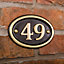 The House Nameplate Company Polished Brass Oval House number 49, (H)102mm (W)152mm