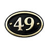 The House Nameplate Company Polished Brass Oval House number 49, (H)102mm (W)152mm