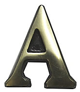 The House Nameplate Company Polished Brass Self-adhesive House letter A, (H)50mm (W)30mm