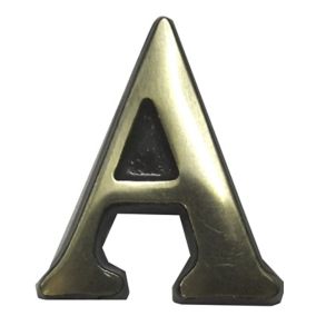 The House Nameplate Company Polished Brass Self-adhesive House letter A, (H)50mm (W)30mm