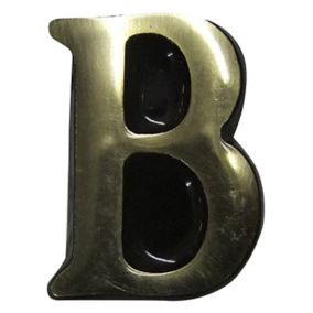 The House Nameplate Company Polished Brass Self-adhesive House letter B, (H)50mm (W)30mm