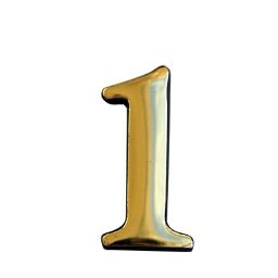 The House Nameplate Company Polished Brass Self-adhesive House number 1, (H)50mm (W)25mm