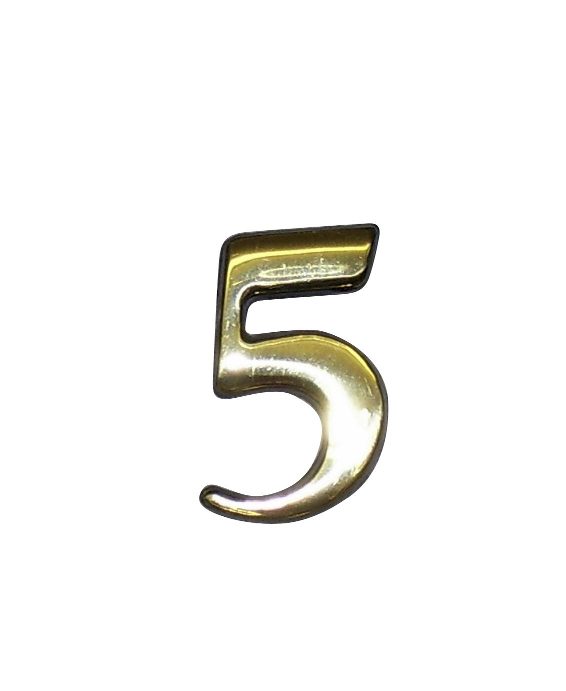 The House Nameplate Company Polished Brass Selfadhesive House number 5