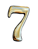 The House Nameplate Company Polished Brass Self-adhesive House number 7, (H)50mm (W)25mm