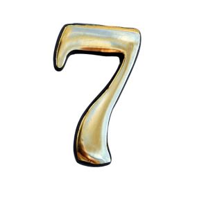 The House Nameplate Company Polished Brass Self-adhesive House number 7, (H)50mm (W)25mm