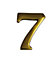 The House Nameplate Company Polished Brass Self-adhesive House number 7, (H)60mm (W)40mm
