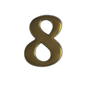 The House Nameplate Company Polished Brass Self-adhesive House number 8, (H)60mm (W)40mm