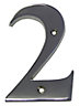 The House Nameplate Company Polished Chrome effect Brass House number 2, (H)150mm (W)85mm
