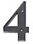The House Nameplate Company Polished Chrome effect Brass House number 4, (H)150mm (W)85mm