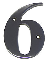 The House Nameplate Company Polished Chrome effect Brass House number 6, (H)150mm (W)85mm