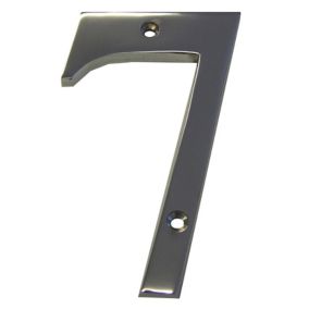 The House Nameplate Company Polished Chrome effect Brass House number 7, (H)150mm (W)85mm