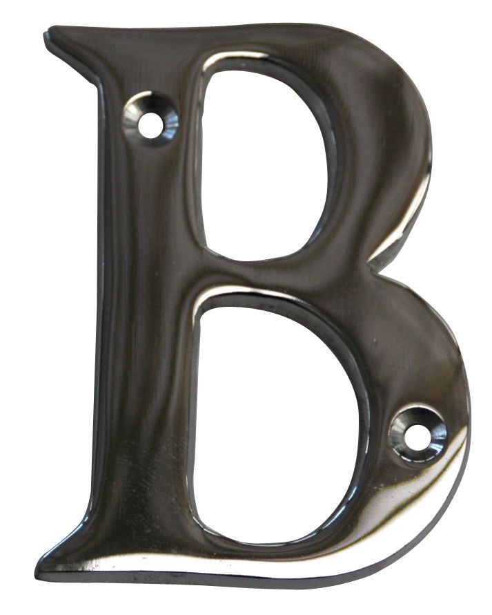 The House Nameplate Company Polished Chrome effect Metal House letter B, (H)100mm (W)65mm