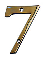 The House Nameplate Company Polished Chrome effect Metal House number 7, (H)100mm (W)63mm