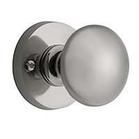 The House Nameplate Company Polished Chrome-plated Brass Round Door knob (Dia)70mm, Pair