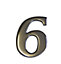 The House Nameplate Company Polished Chrome-plated Metal Self-adhesive House number 6, (H)60mm (W)40mm