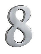 The House Nameplate Company Polished Chrome-plated Metal Self-adhesive House number 8, (H)60mm (W)40mm