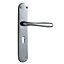 The House Nameplate Company Premier Polished Chrome effect Brass Straight Lock Door handle (L)100mm, Set