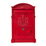 The House Nameplate Company Red Painted Aluminium Lockable Post box, (H)420mm (W)250mm