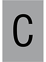 The House Nameplate Company Silver effect uPVC Self-adhesive House letter C, (H)60mm (W)40mm