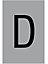 The House Nameplate Company Silver effect uPVC Self-adhesive House letter D, (H)60mm (W)40mm