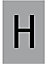 The House Nameplate Company Silver effect uPVC Self-adhesive House letter H, (H)60mm (W)40mm