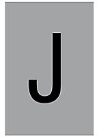 The House Nameplate Company Silver effect uPVC Self-adhesive House letter J, (H)60mm (W)40mm