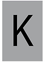 The House Nameplate Company Silver effect uPVC Self-adhesive House letter K, (H)60mm (W)40mm