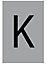 The House Nameplate Company Silver effect uPVC Self-adhesive House letter K, (H)60mm (W)40mm