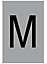 The House Nameplate Company Silver effect uPVC Self-adhesive House letter M, (H)60mm (W)40mm