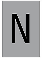 The House Nameplate Company Silver effect uPVC Self-adhesive House letter N, (H)60mm (W)40mm