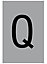 The House Nameplate Company Silver effect uPVC Self-adhesive House letter Q, (H)60mm (W)40mm
