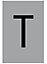 The House Nameplate Company Silver effect uPVC Self-adhesive House letter T, (H)60mm (W)40mm