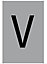 The House Nameplate Company Silver effect uPVC Self-adhesive House letter V, (H)60mm (W)40mm