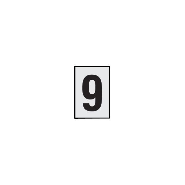 The House Nameplate Company Silver effect uPVC Self-adhesive House number 9, (H)60mm (W)40mm