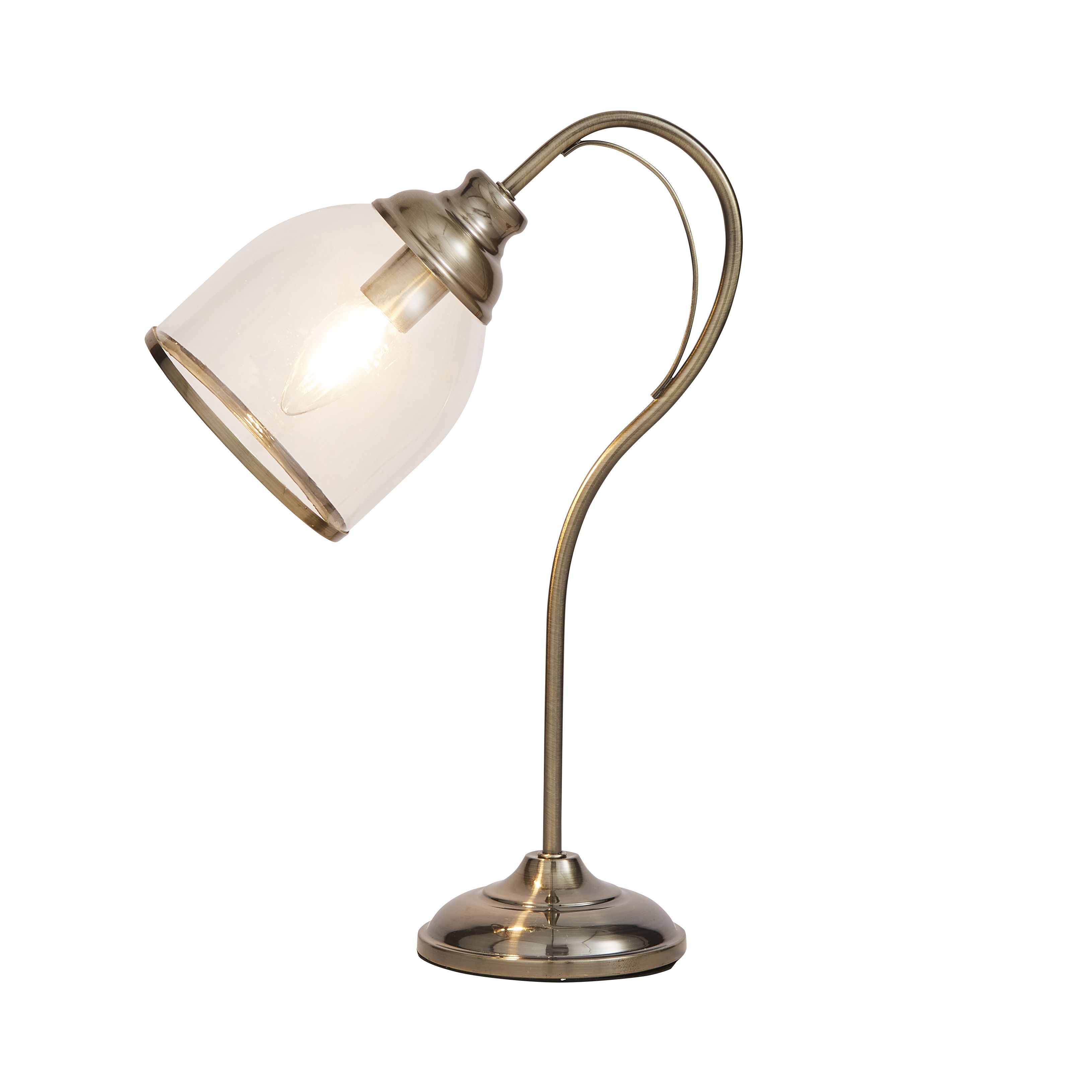 The Lighting Edit Catio Brushed antique brass Antique brass effect Table lamp