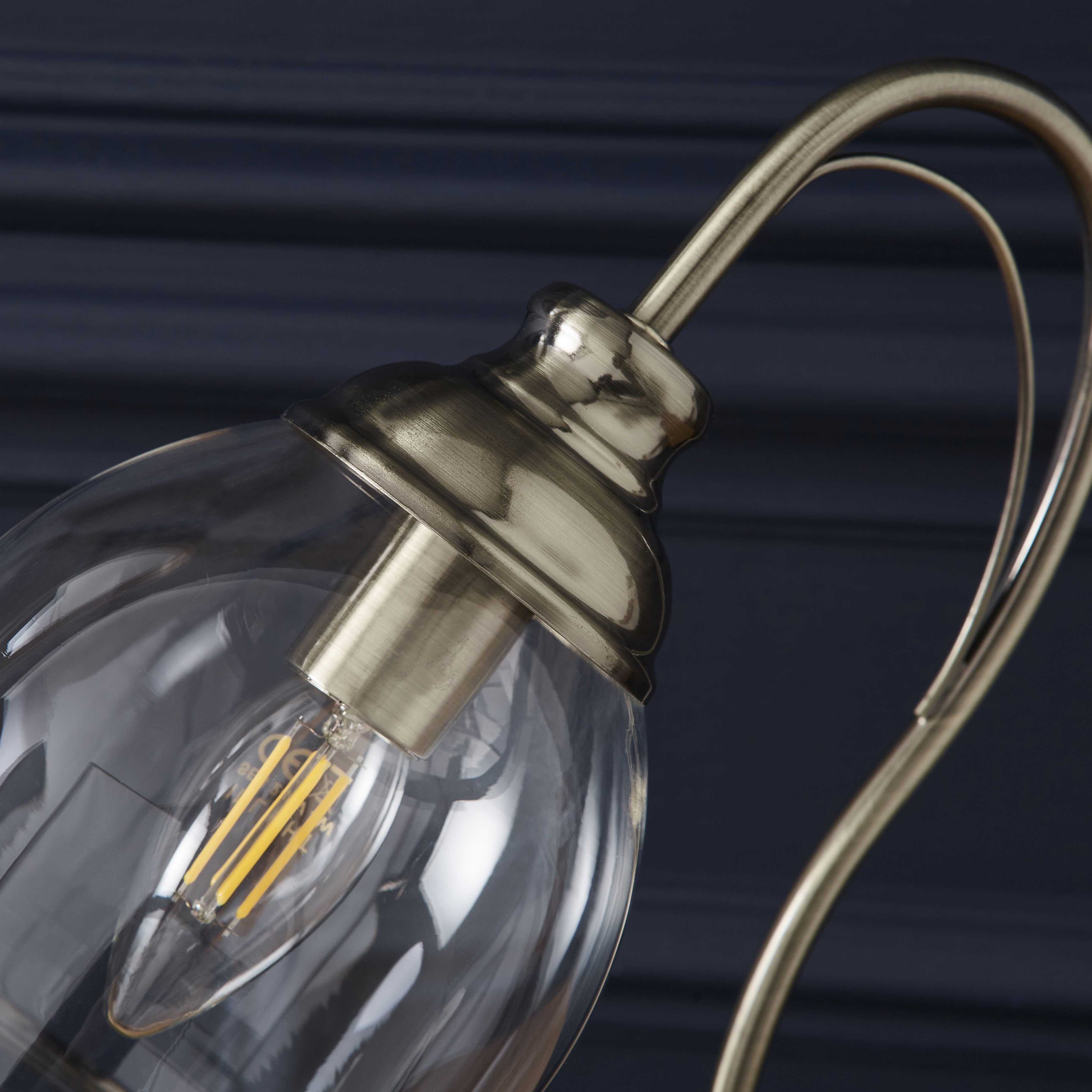 The Lighting Edit Catio Brushed antique brass Antique brass effect Table lamp