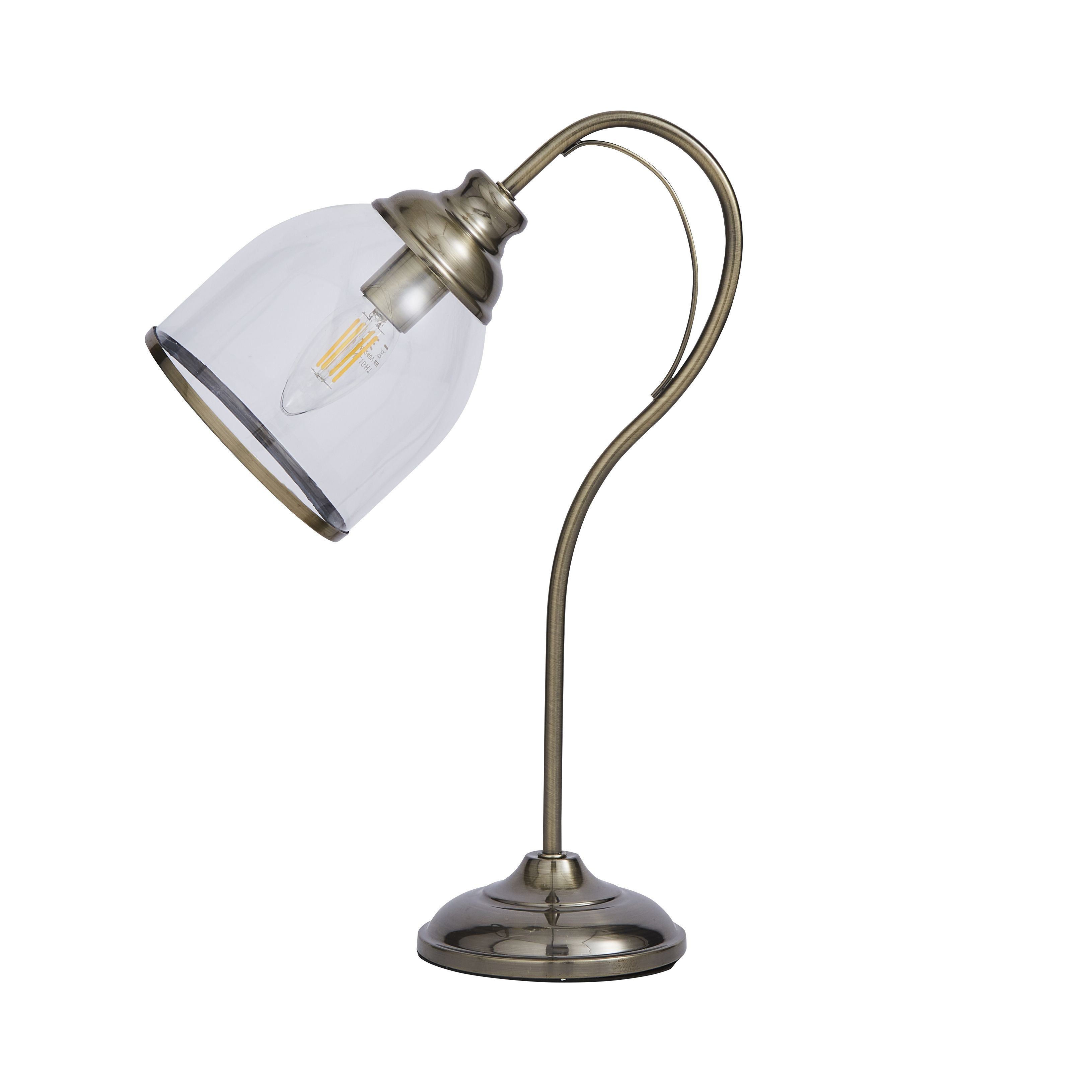The Lighting Edit Catio Brushed antique brass Antique brass effect Table lamp
