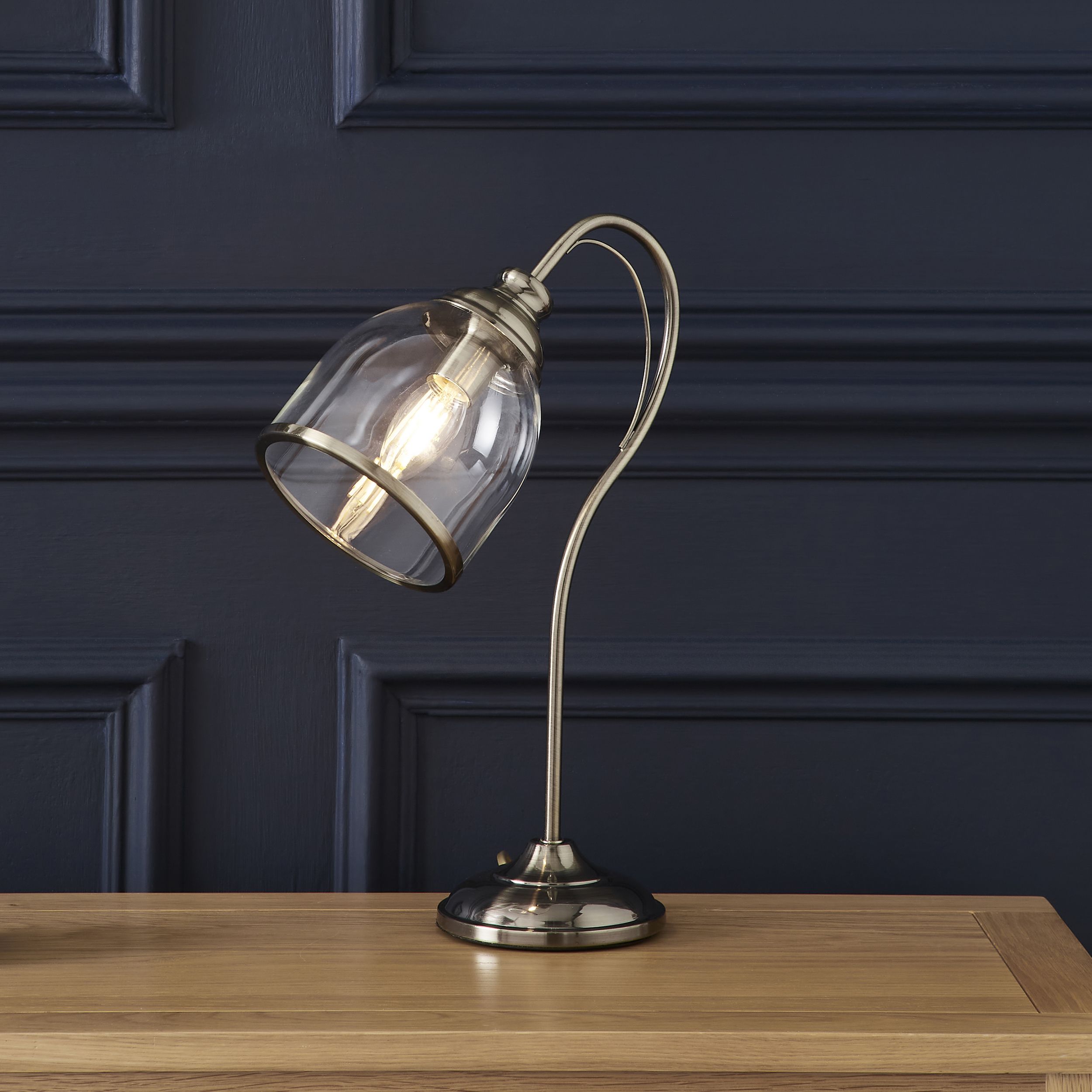The Lighting Edit Catio Brushed antique brass Antique brass effect Table lamp