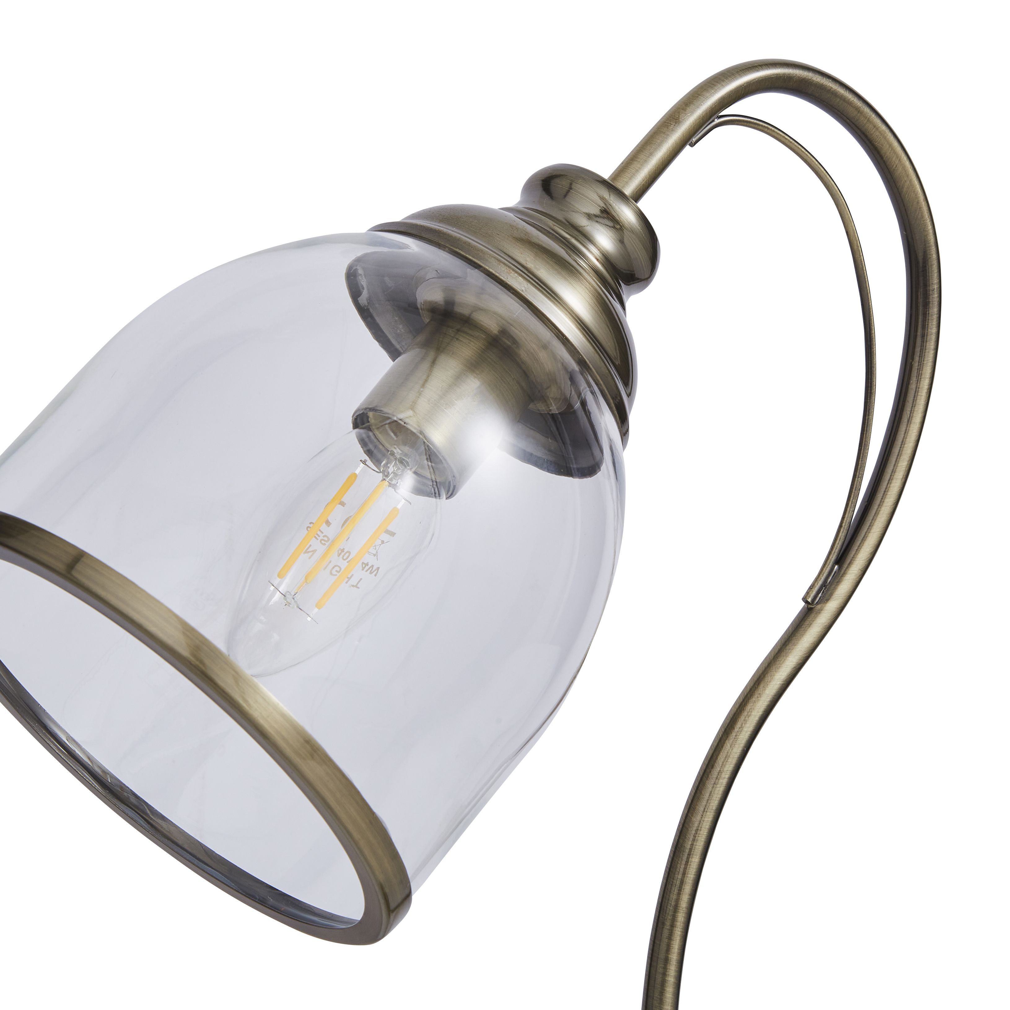 The Lighting Edit Catio Brushed antique brass Antique brass effect Table lamp
