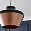 The Lighting Edit Dina pendant Matt Black Copper effect LED Pendant ceiling light, (Dia)320mm