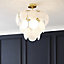 The Lighting Edit Dyna Panel Satin bronze effect LED Pendant ceiling light, (Dia)320mm