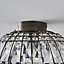 The Lighting Edit Gryphia Crystal Matt Glass & metal pewter effect LED Ceiling light