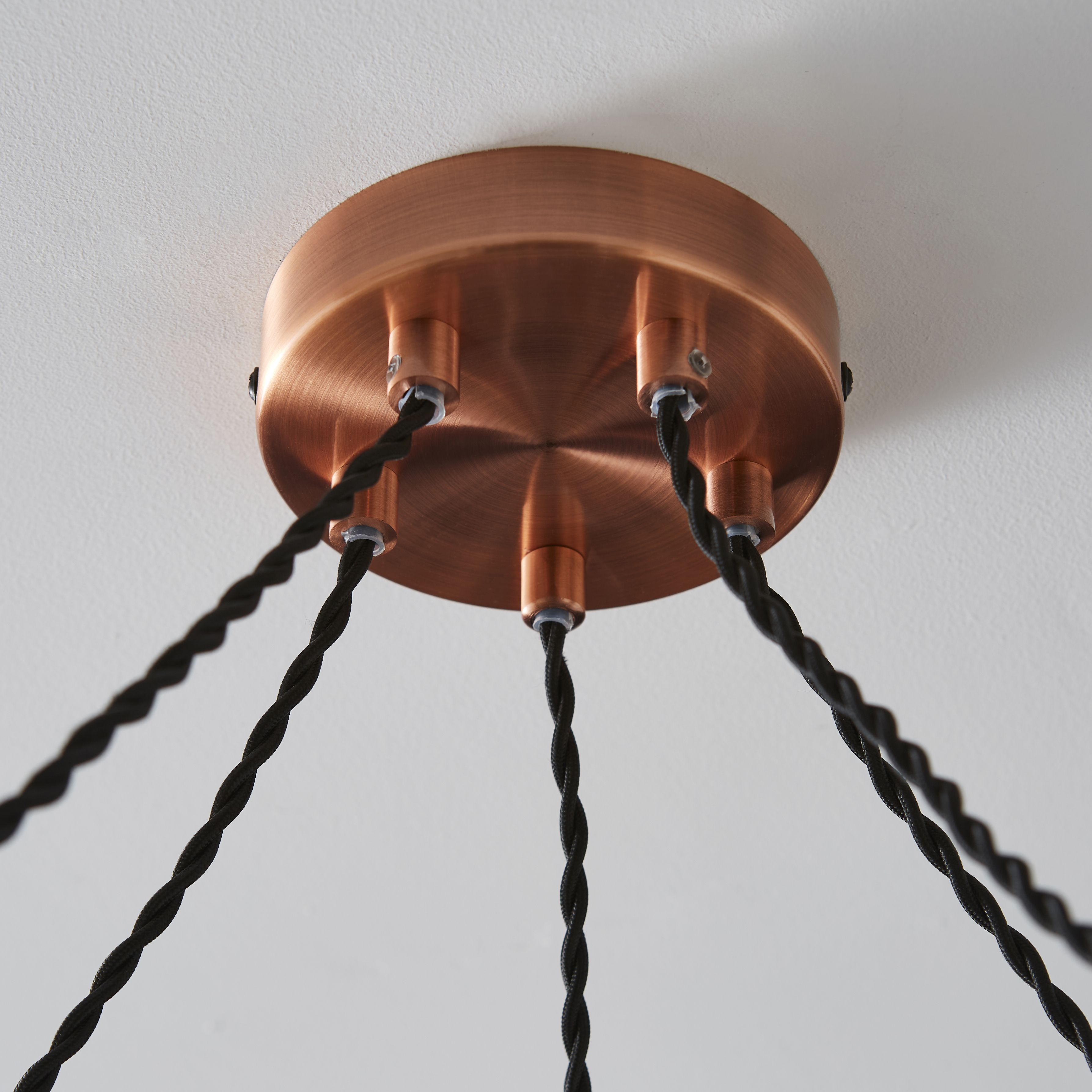 The Lighting Edit Hymn pendant Matt Black Copper effect 5 Lamp LED Pendant ceiling light, (Dia)720mm