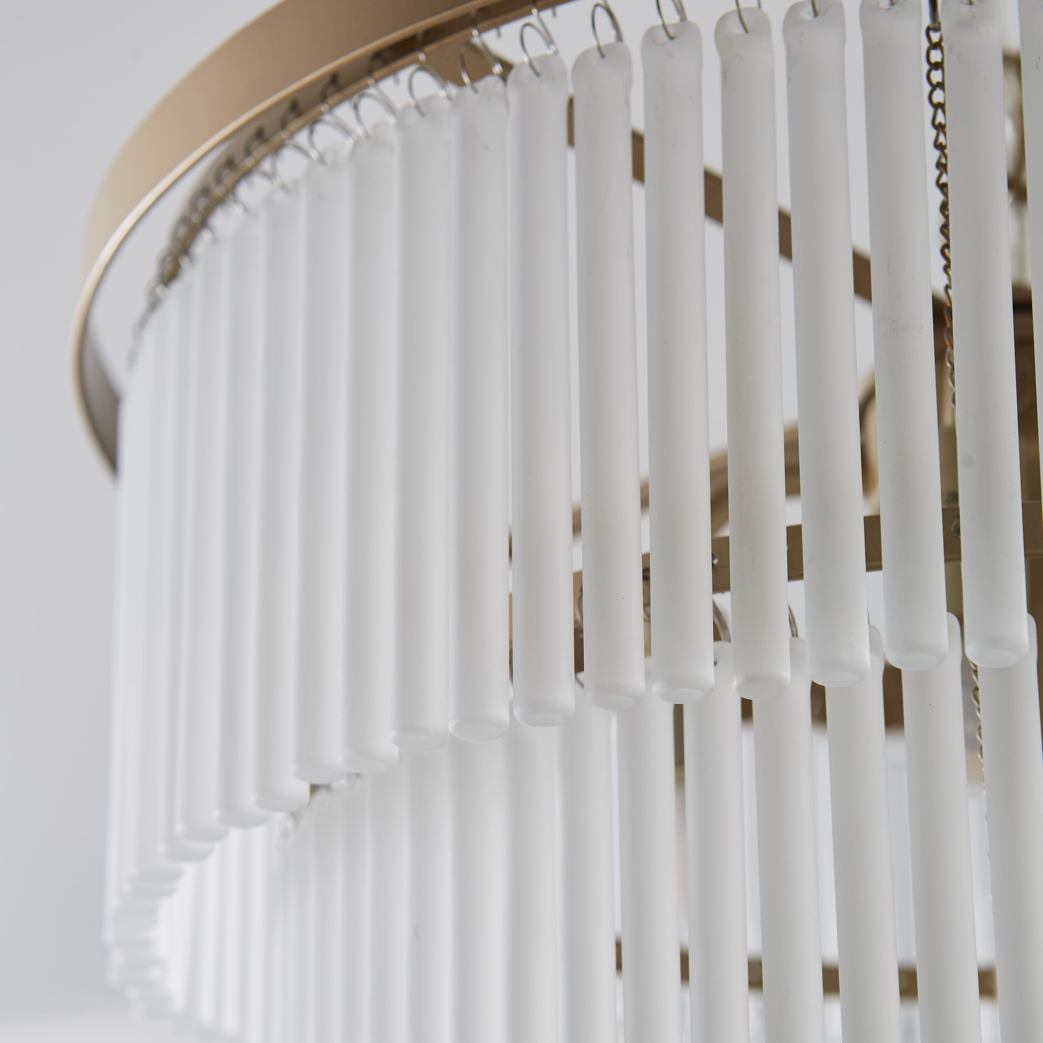 The Lighting Edit Kuip Panel Gloss Champagne Bronze effect 5 Lamp LED Pendant ceiling light, (Dia)400mm
