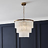 The Lighting Edit Kuip Panel Gloss Champagne Bronze effect 5 Lamp LED Pendant ceiling light, (Dia)400mm