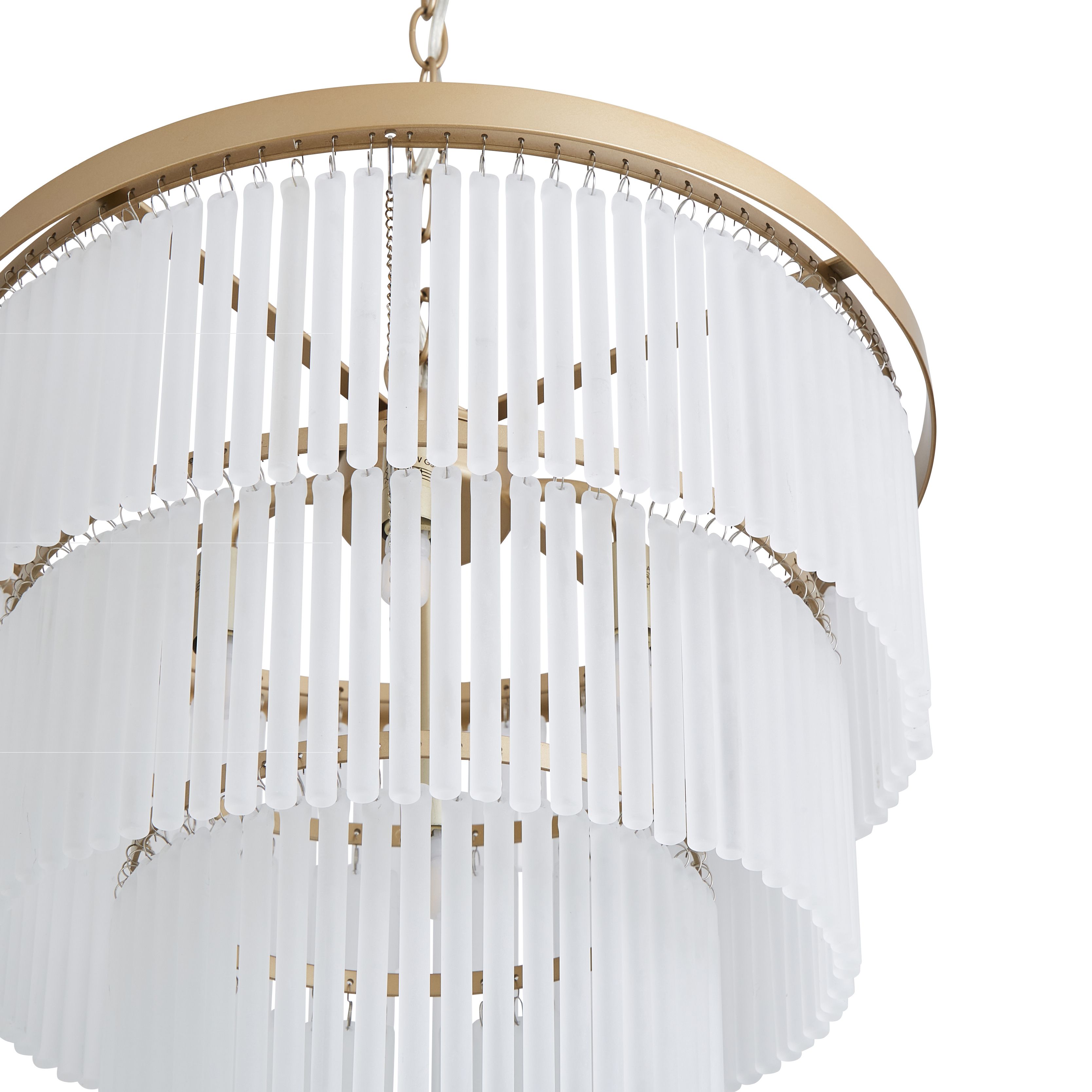 The Lighting Edit Kuip Panel Gloss Champagne Bronze effect 5 Lamp LED Pendant ceiling light, (Dia)400mm