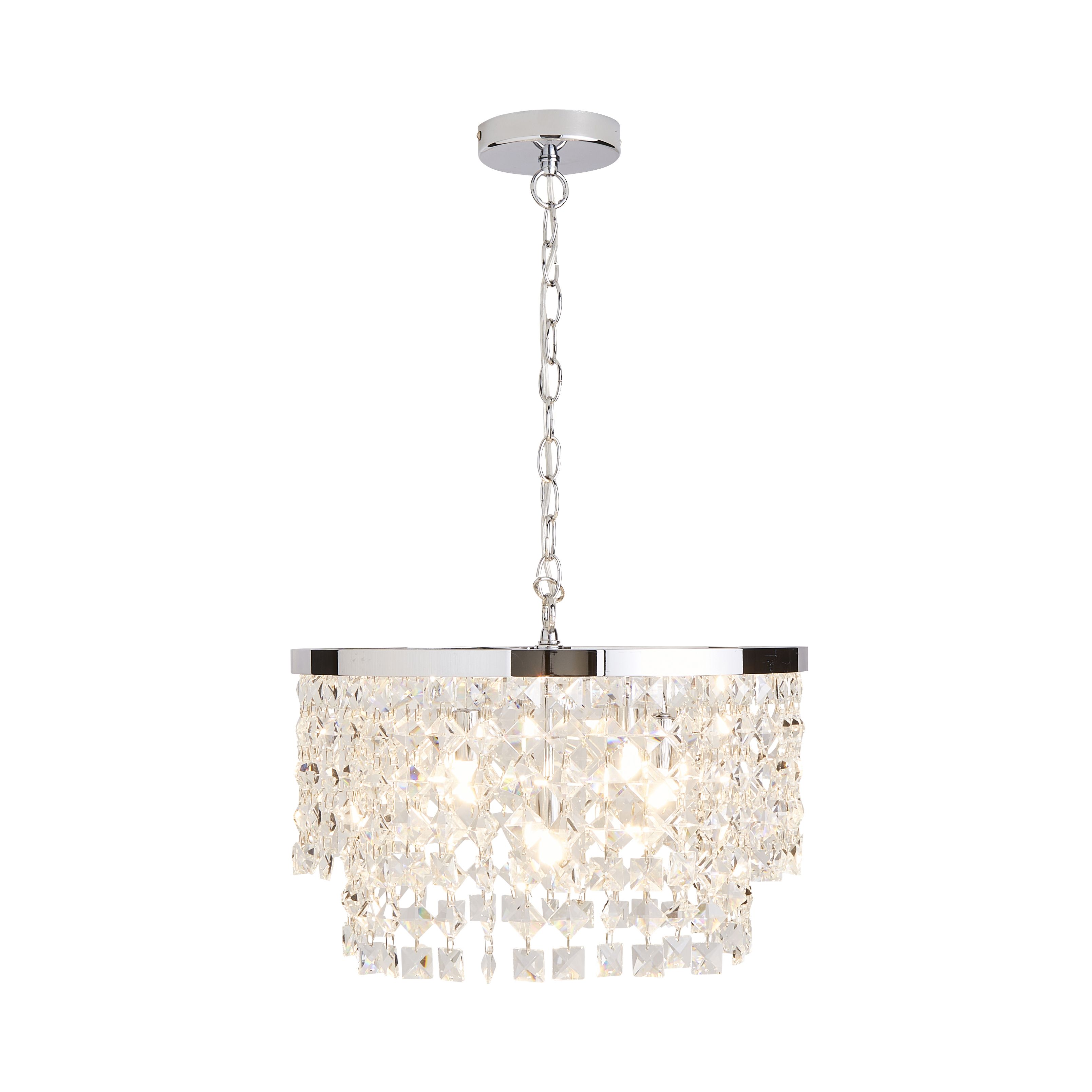 The Lighting Edit Lulu Crystal Glass & metal Chrome effect 5 Lamp LED Ceiling light