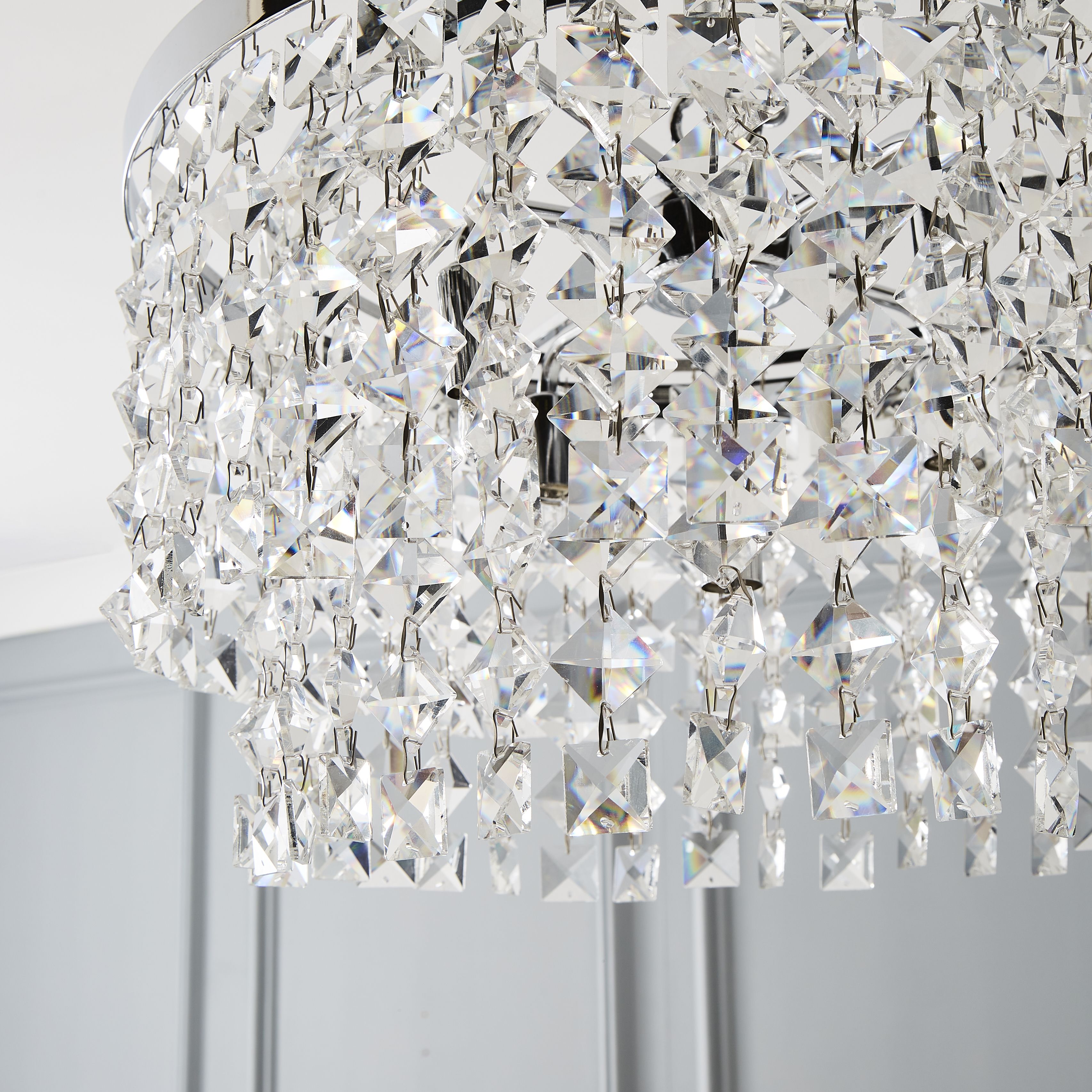 The Lighting Edit Lulu Crystal Glass & metal Chrome effect 5 Lamp LED Ceiling light