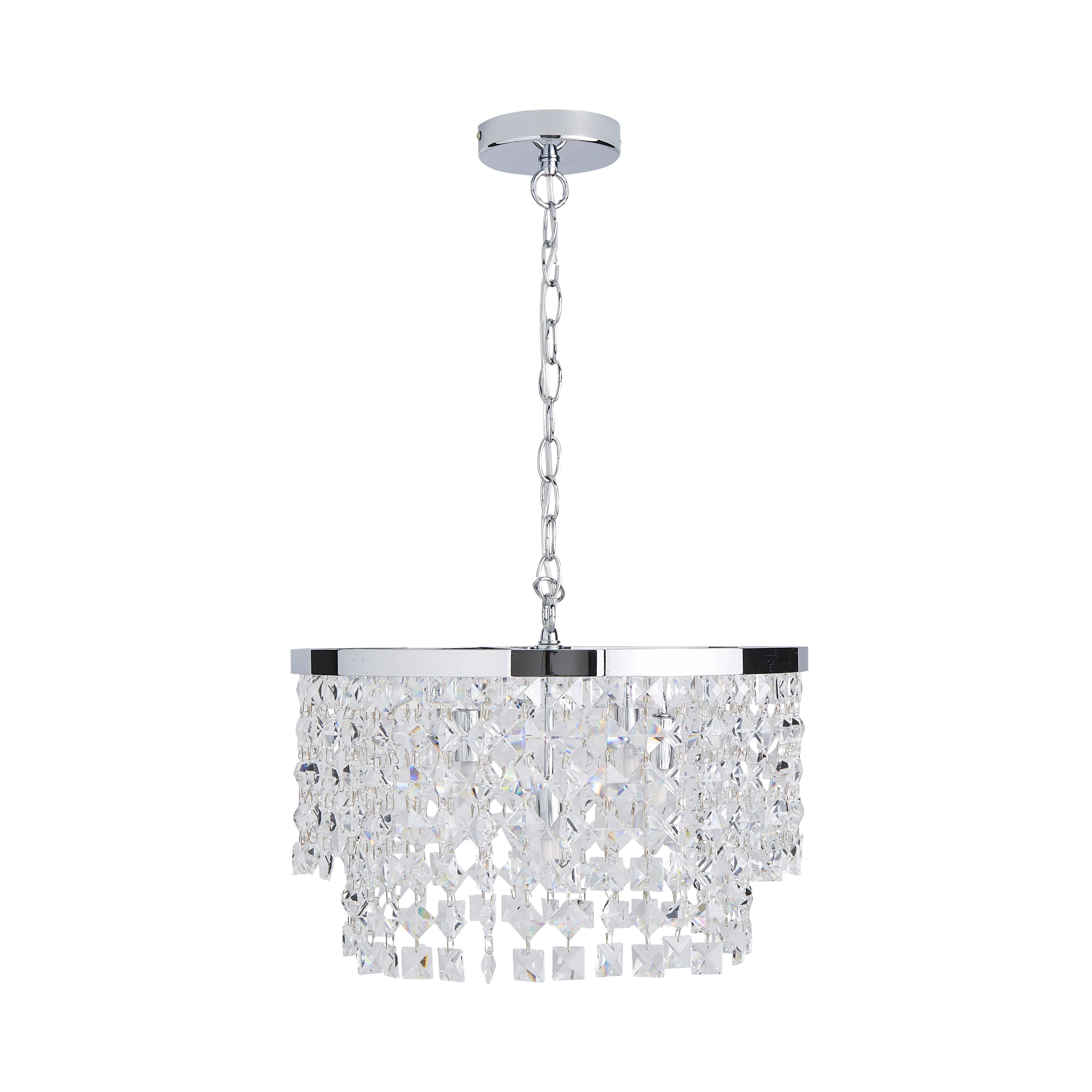The Lighting Edit Lulu Crystal Glass & metal Chrome effect 5 Lamp LED Ceiling light