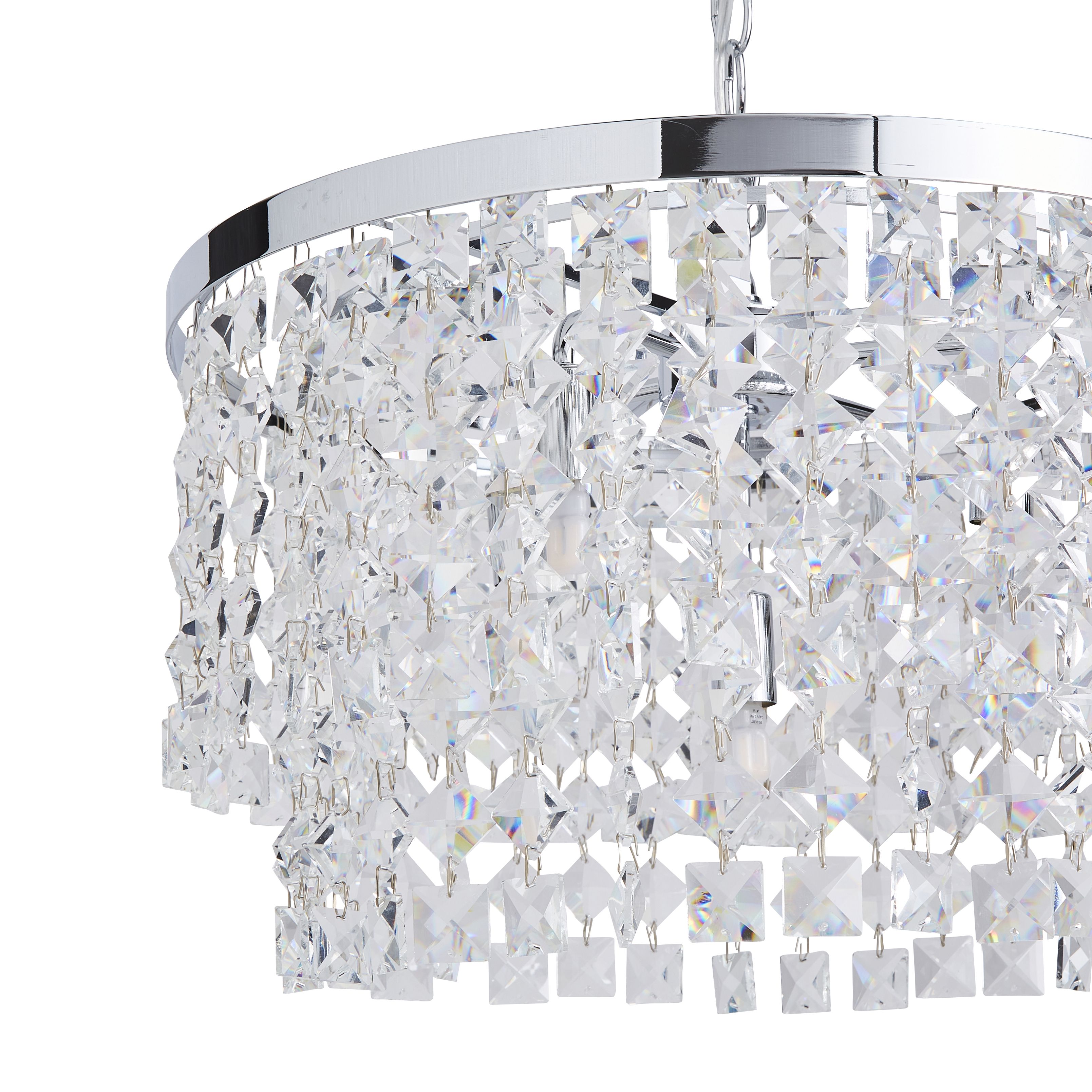 The Lighting Edit Lulu Crystal Glass & metal Chrome effect 5 Lamp LED Ceiling light